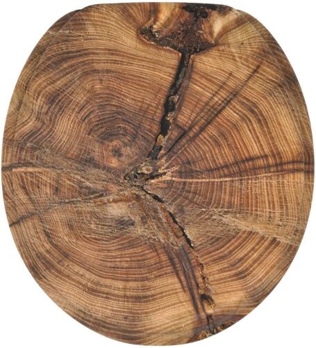 Sanilo Round Slow Close Toilet Seat, Molded Wood, Strong Hinges (Old Tree), Adjustable from 15.3 to 17.1 Length - Appears New - Lot 377