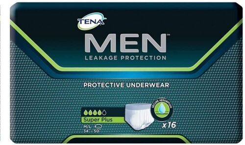 Tena Men Protective Underwear, Super Plus, Medium/Large, 64 Count (4 Packs of 16) - NEW - Lot 385