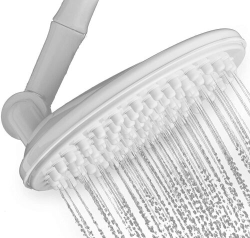 HealthyLifeStyle! Shower Head, Rainfall High Pressure 9.5" with Adjustable Extension Arm, 109 Self-Clean Jets, Chrome, White and Brushed Nickel - Appears New - Lot 530