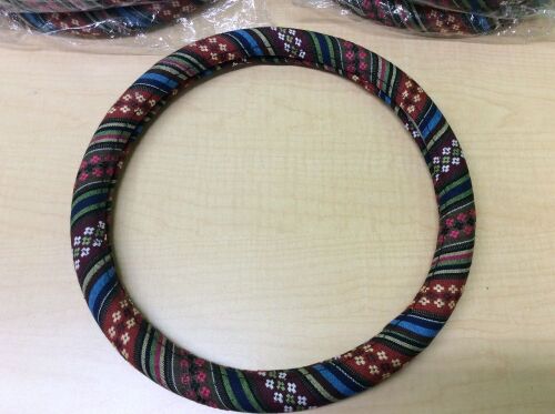 Lot of (5) Follicomfy Automotive Steering Wheel Cover, Ethnic Style, Flax Anti-Slip, Sweat-absorbent - NEW - Lot 583