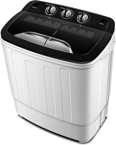 Portable Washing Machine TG23 - Twin Tub Washer Machine with 7.9lbs Wash and 4.4lbs Spin Cycle Compartments by Think Gizmos. NEW - Lot 110