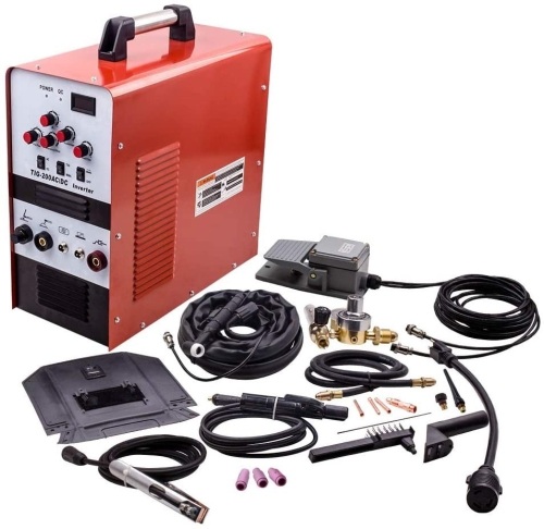 TIG-200AC/DC 200Amp IGBT Pulse AC DC TIG/Stick Inverter Welder Aluminum 110/220V. Appears New. E-Commerce Return. Untested - Lot 30