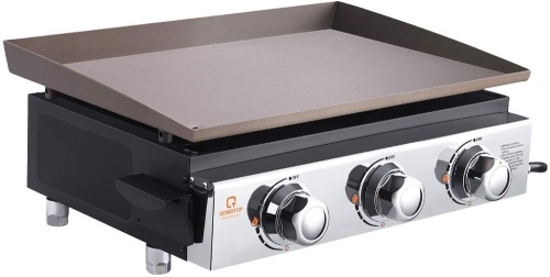 Qomotop 23 Inch Gas Griddle, 3 Adjustable Burners with 25500 BTU, 335 Square-Inch Cooking Area, Front Grease Trap. Appears New - Lot 75