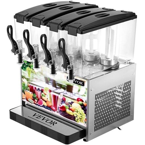Commercial Cold Beverage Dispenser 4 Tanks Fruit Juice Beverage Dispensers w/ Thermostat Controller. Appears New - Lot 79