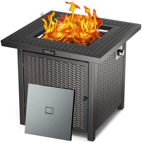 Tacklife 50,000 BTU Propane Fire Pit Table, 28'' Steel Surface, Durable Cover. Appears New - Lot 80