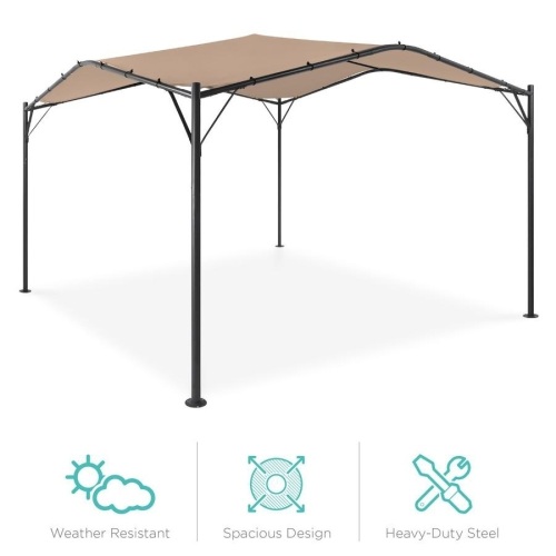 Gazebo Canopy w/ Weighted Bags - 12x12ft, Tan. Appears New - Lot 98