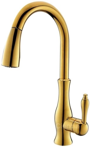 Kitchen Faucet w/ US Standard Fitting, Single Handle Swivel Spout, Copper Titanium Gold. Appears New - Lot 110