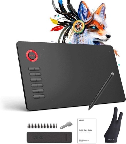 VEIKK A15 10x6 Inch Drawing Digital Pen Tablet w/ Battery-Free Passive Stylus &12 Shortcut Keys & 1 Artist Glove. E-Commerce. Appears New - Lot 204