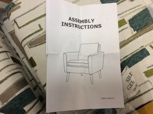 Sofa Chair w/ Modern Upholstery Fabric w/ Wooden Legs. Appears New.  - Lot 210