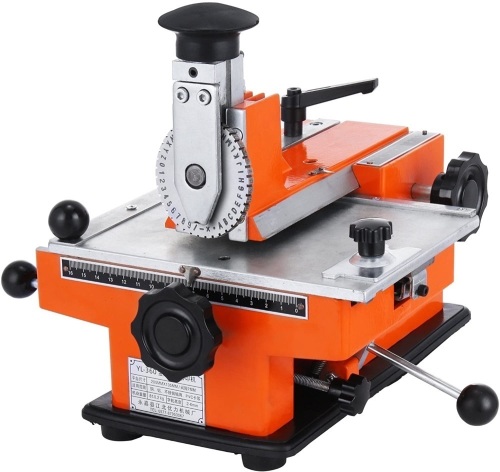 Semi-Automatic Sheet Embosser Metal Stamping Printer/Embosser, Working Plate 7.8"5.3" w/ Aluminum Plate (Dog Tag Printer - 4mm) - Lot 244