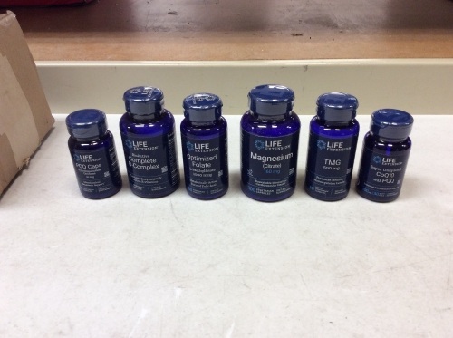 Lot of (6)- Life Extension Vitamins. Various Types. See Pictures. All Appear New and Unopened.  - Lot 246