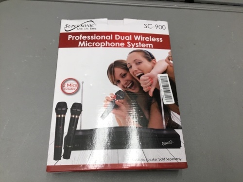 Supersonic Professional Wireless Dual Microphone System SC-900. Appears New - Lot 302