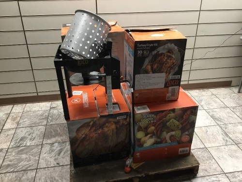 Pallet of Turkey Fryers'. Various Sizes & Styles. Condition Unknown.  - Lot 304