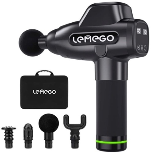 LEMEGO Deep Tissue Handheld Vibration Percussion Muscle Massager, Quiet/Portable - Lot 412