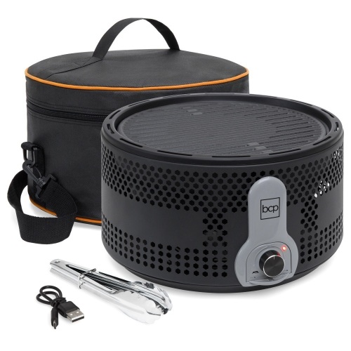 16in Portable Electric Tabletop Charcoal BBQ Grill for Indoor and Outdoor Cooking w/ Travel Bag. Appears New - Lot 448