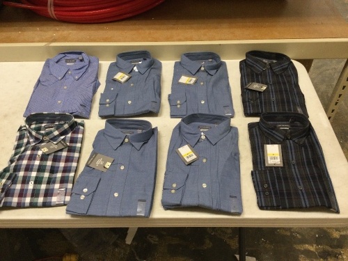 Lot of (8) New Van Heusen Men's Long Sleeve Dress Shirts, Size Medium.  - Lot 519