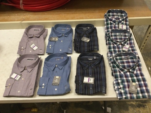 Lot of (9) New Van Heusen Men's Long Sleeve Dress Shirts, Size XX-Large.  - Lot 540