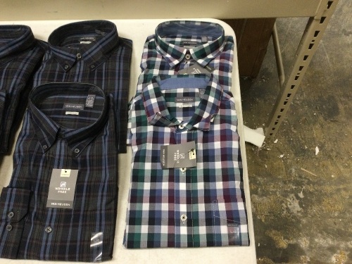 Lot of (8) New Van Heusen Men's Long Sleeve Dress Shirts, Size Large.  - Lot 541