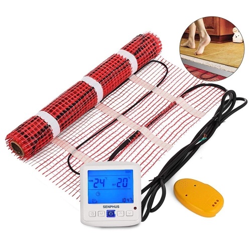 Vevor 35 Sqft 120V Electric Radiant Floor Heating Mat with Alarmer and Programmable Floor Sensing Thermostat,Self-Adhesive. Appears New - Lot 542