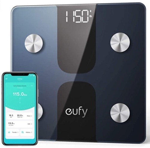 (4) eufy Smart Scales w/ Bluetooth, Wireless Digital Bathroom Scale, 12 Measurements (Weight/Body Fat/BMI/Fitness Body Composition Analysis), Black, lbs/kg. Untested. Appear New.  - Lot 605