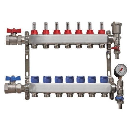 Underfloor Heating Manifolds c/w Iso Valves, Flow Meters, Gauges, Fill & Drain Points. E-Commerce Return. Condition Unknown/May Be Missing Parts. - Lot 615