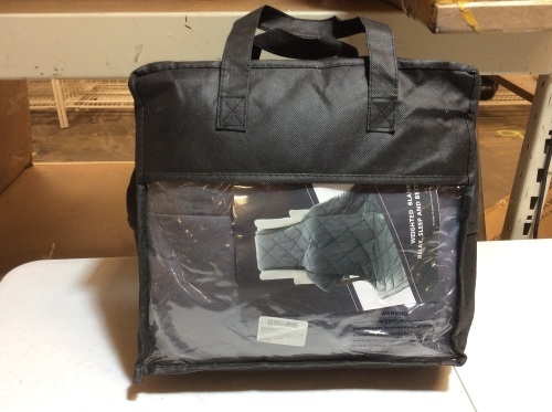 Weighted Blanket 15 lbs for Adult w/ 100% Cotton & Glass Beads, 60" x 80", Queen Size, Navy Blue. Appears New. - Lot 622