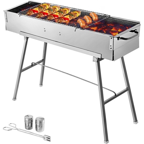 VEVOR Folded Portable Charcoal BBQ Grill - 34" x 8", Outdoor BBQ, Stainless Stee, Perfect for Outdoor Travel Use. Appears New  - Lot 723