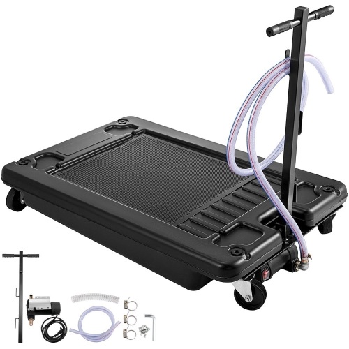 Low Profile Oil Drain Pan, 17 Gallon Portable With Electric Pump And 10' Hose. Appears New - Lot 770