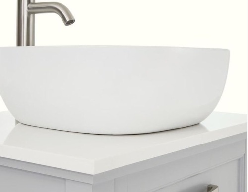 Style Selections Vessel Sink, White. Appears New  - Lot 807