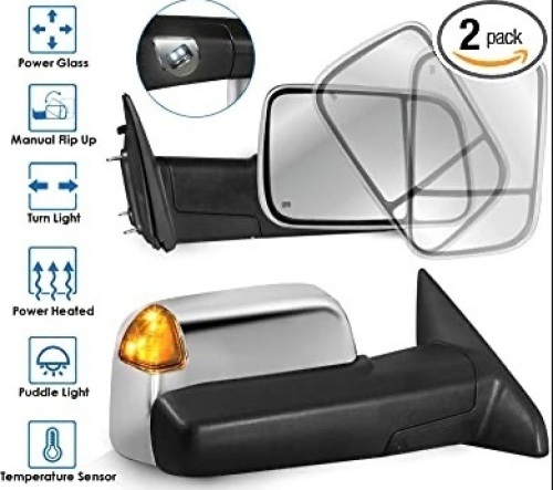 MOSTPLUS Power Heated Towing Mirrors w/ Lamp & Running Light. Compatible for 2003-2006 Chevy Silverado Surburban Tahoe GMC Sierra Yukon. Appears New  - Lot 817