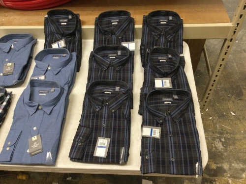 Lot of (11) New Van Heusen Men's Long Sleve Dress Shirts, Size X-Large - Lot 882