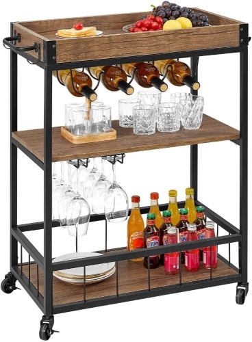 Kealive Bar/Wine Cart On Wheels. Appears New - Lot 890