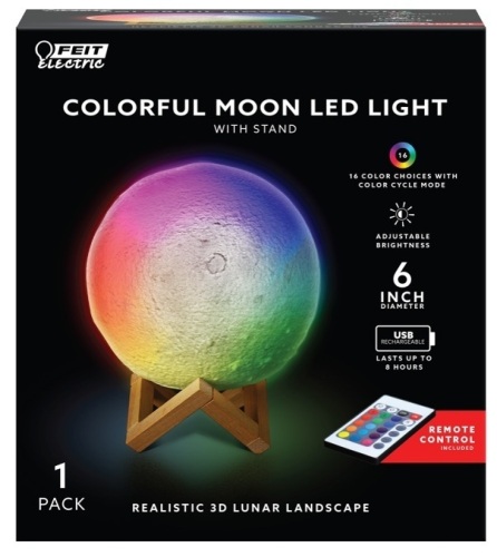 Feit Electric Moon Light, White Touch Table Lamp. Appears New. Untested. - Lot 898