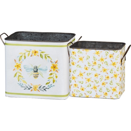 (2) Primititives By Kathy - Bee Bin Sets. Appears New w/ Minor Cosmetic Damage. See pics.  - Lot 904