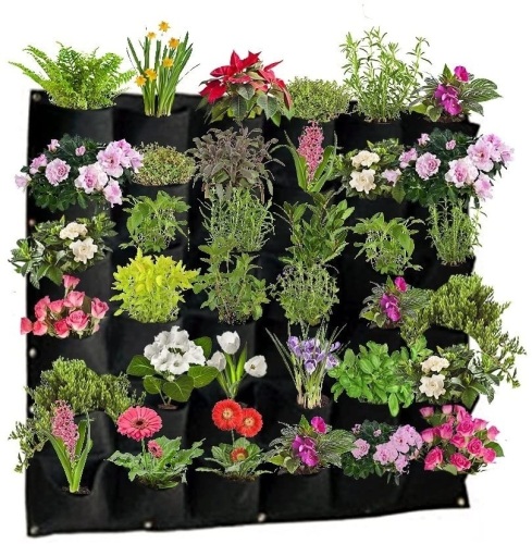 Active Gear Guy Vertical Hanging Outdoor Wall Planter w/ 36 Roomy Pockets for Herbs, Succulents, Artificial Plants or Flowers. Appears New - Lot 916