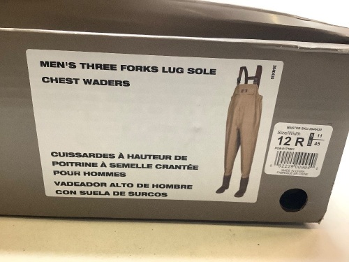 White River Men's Three Forks Lug Sole Chest Waders, 12R, Ecommerce Return - Lot 230