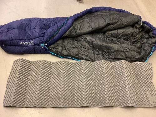 Ascend Thermo Lite Sleeping Bag and Ascend Folding Foam Pad, Ecommerce Return - Lot 346