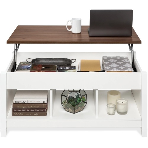Multifunctional Lift Top Coffee Table w/ Hidden Storage, 3 Cubbies - Lot 1542