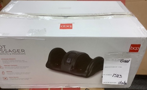Therapeutic Foot Massager w/ High Intensity Rollers, Remote, 3 Modes - Lot 1583