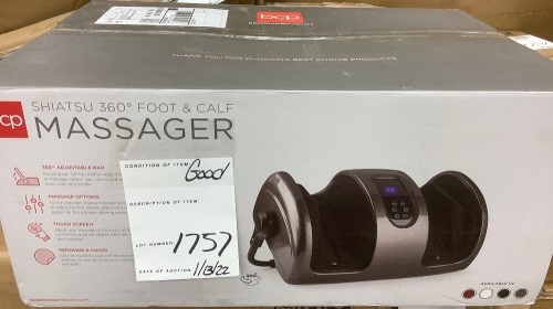 Reflexology Shiatsu Foot Massager w/ High-Intensity Rollers, Remote Control - Lot 1757