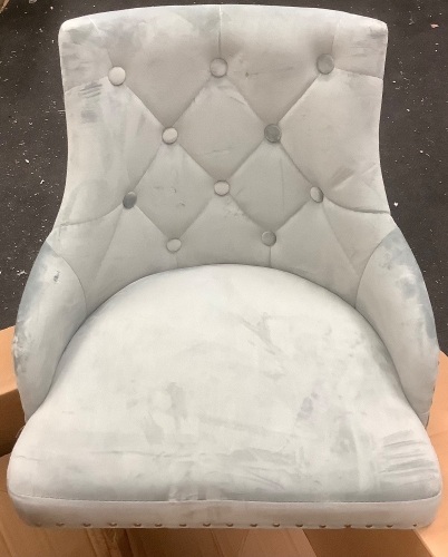 Upholstered Rolling Chair, Appears New - Lot 9