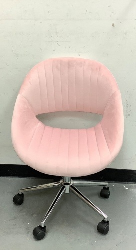 Upholstered Rolling Chair, Appears New - Lot 18