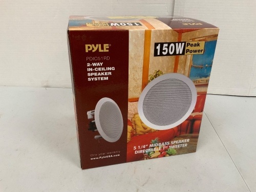Pyle 2 Way In Ceiling Speaker System, Appears New - Lot 138