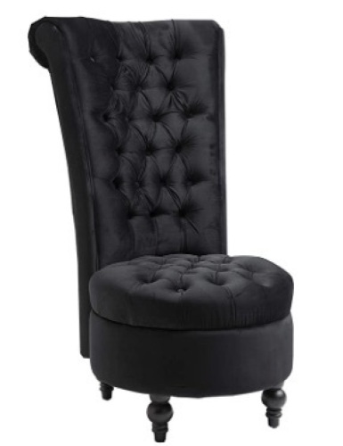 Retro Button-Tufted Royal Design High Back Armless Chair, Appears New - Lot 153