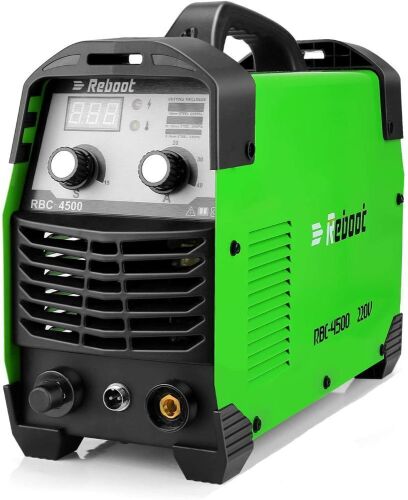 Reboot Plasma Cutter, 45 amp 220V 3/5'' MAX Cutting IGBT Inverter CUT45 Air Plasma Cutting 1/2" Clean Cut High Frequency Duty Cycle for Aluminum Stainless Mild Steel Copper Iron Chrome - Lot 63