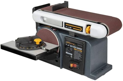 POWERTEC BD4600 Belt Disc Sander For Woodworking, 4 In. x 36 in. Belt Sander with 6 In. Sanding Disc - Lot 118