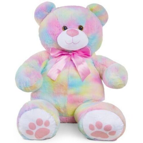 Giant Plush Teddy Bear Stuffed Animal w/ Bow Tie, Paw Prints - 38in - Lot 197