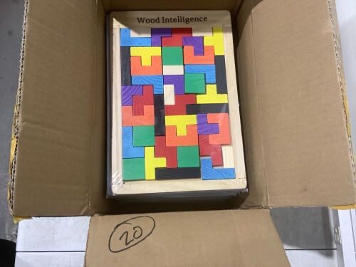 Lot of (20) Wood Block Educational Puzzle Games  - Lot 384