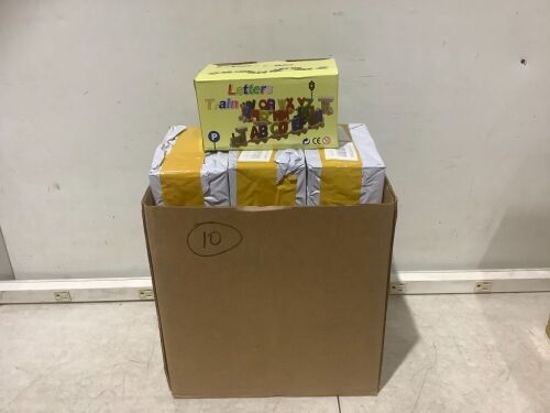 Lot of (10) Letters Train Toys - Lot 558