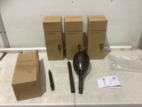 Lot of (4) LED Solar Torch Lights  - Lot 560